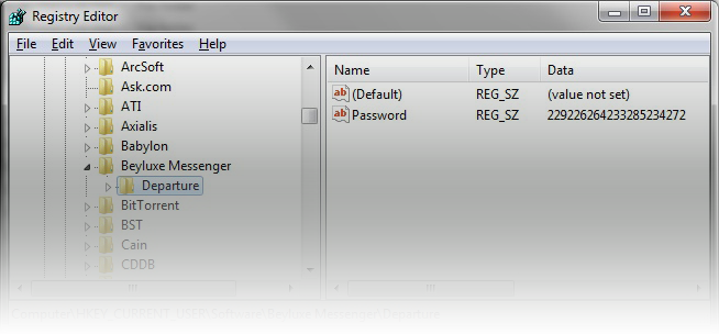 Beyluxe Messenger Registry Storage