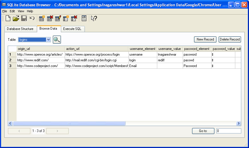 db browser sqlite chrome