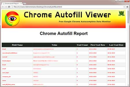 ChromePasswordDecrytor showing the saved sign-on html reprot