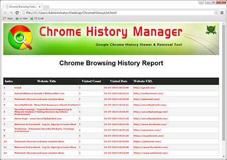 chrome history activity