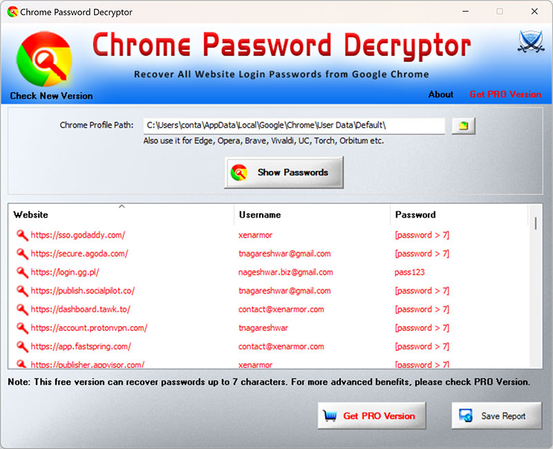 Chrome Password Decrytor