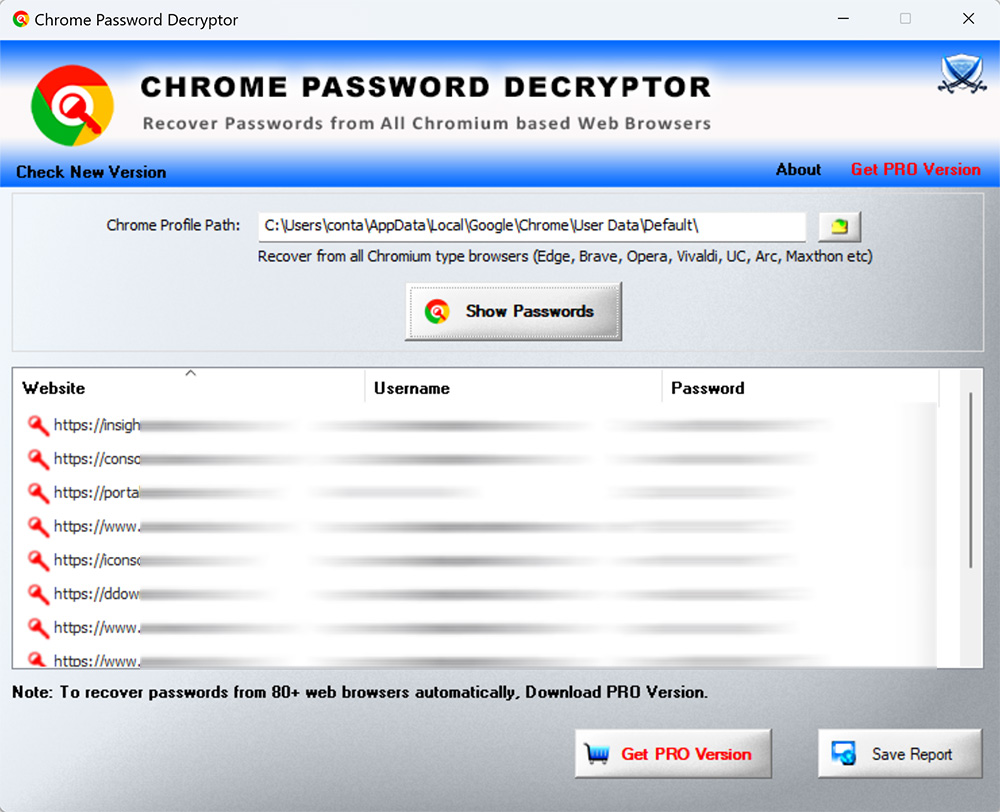 Chrome Password Decryptor 14.0 full
