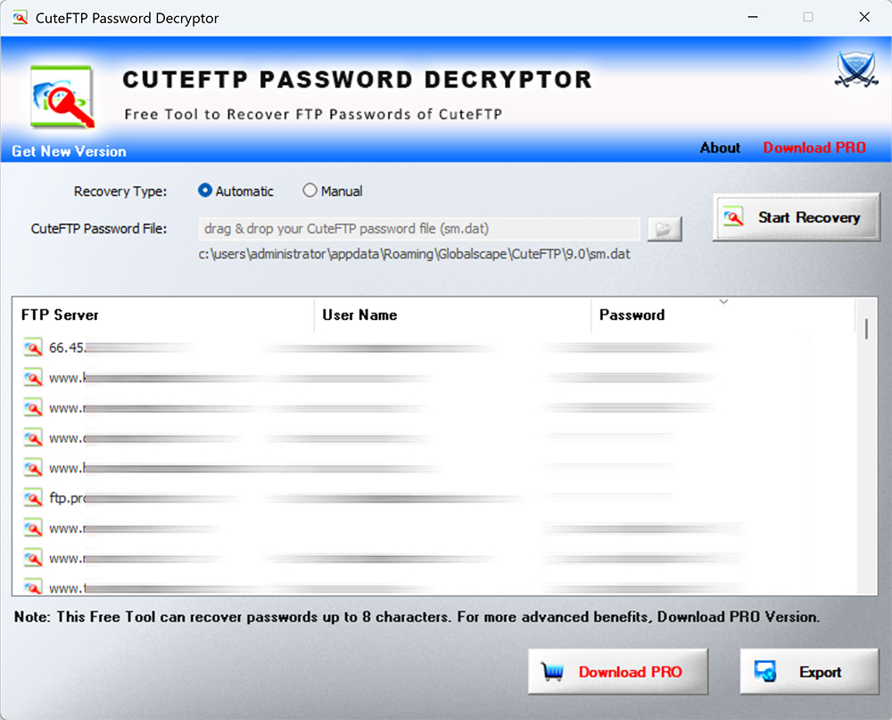 CuteFTP Password Decryptor 3.0 full
