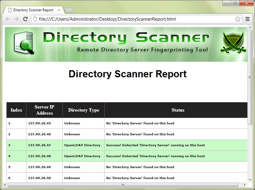 Directory url. Win dir scan.