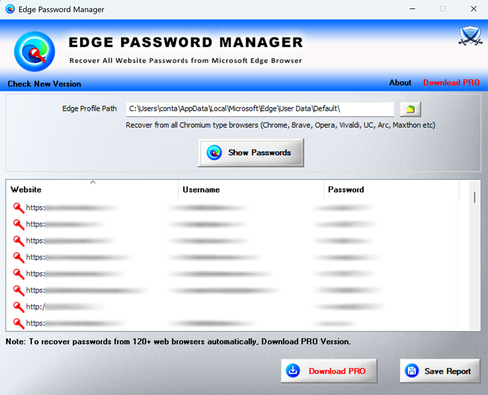 Edge Password Manager screenshot