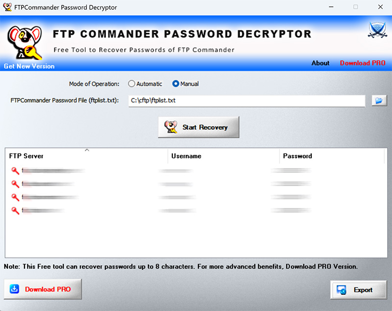 FTP Commander Password Decryptor 5.0 full