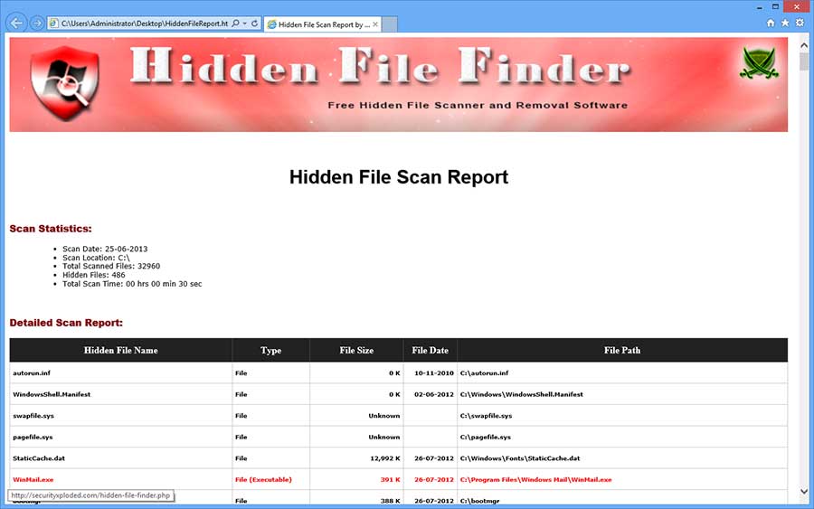 hidden file finder