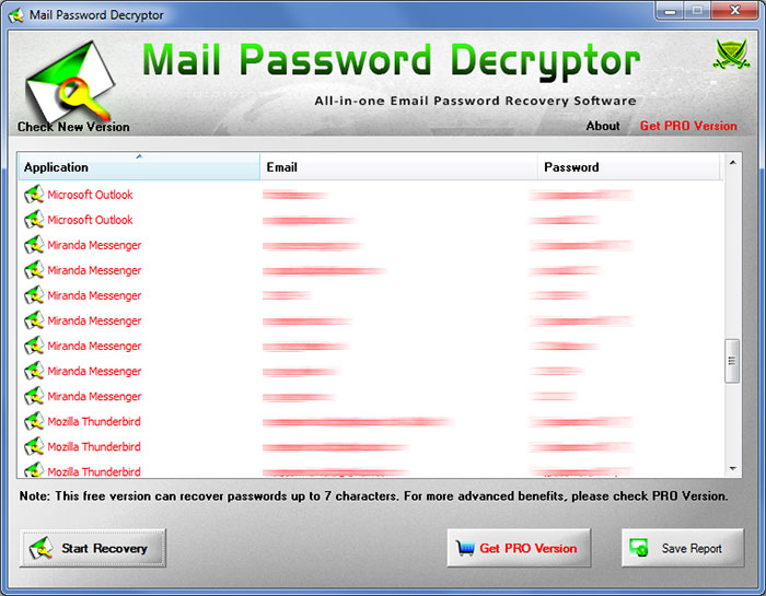 Released Mail Password Decryptor v2.0