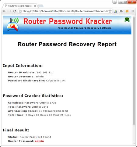 Router Password Kracker  