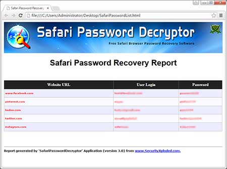 look up safari passwords