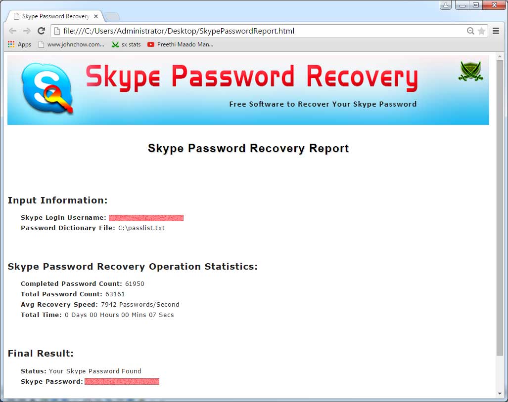 how to use command prompt to find skype password