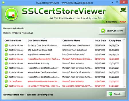 SSLCertStoreViewer in action
