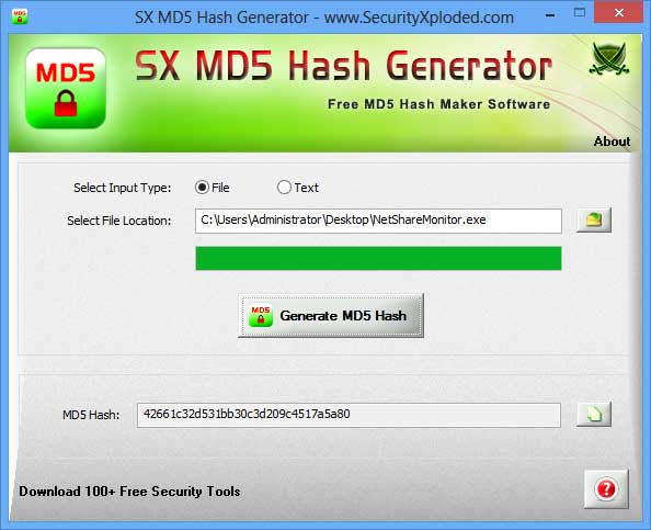 it's beautiful Exactly Faithful SX MD5 Hash Generator : Free MD5 Checksum Calculator Tool |  www.SecurityXploded.com