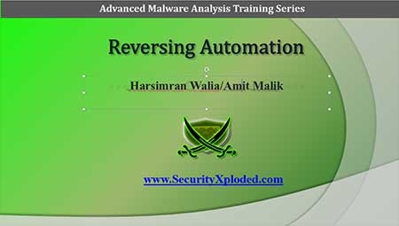 Advanced Malware Analysis Training Session 5 – Reversing Automation