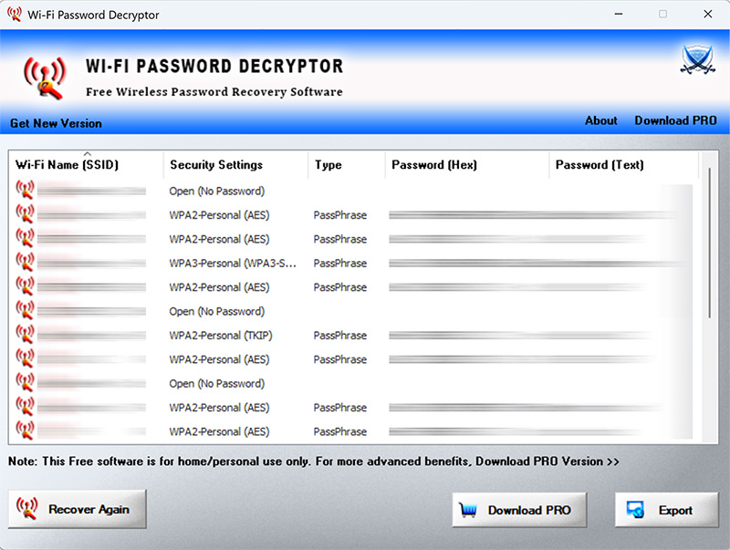 WiFiPasswordDecryptor
