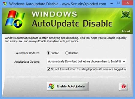 WindowsAutoupdateDisable Screenshot