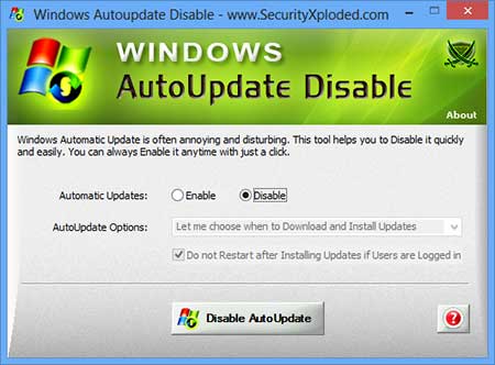 WindowsAutoupdateDisable Screenshot