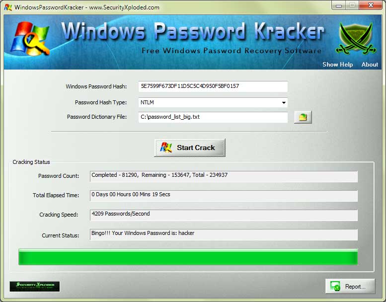 password recovery for windows