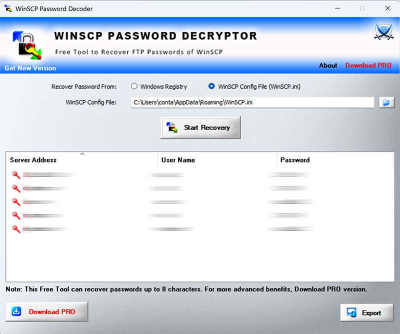 WinSCP Password Decoder 2.0 full